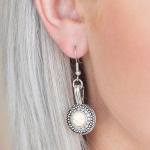 Earrings, Silver setting, White stone